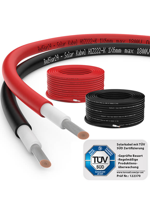 Solarkabel 6mm2 rot - 100m