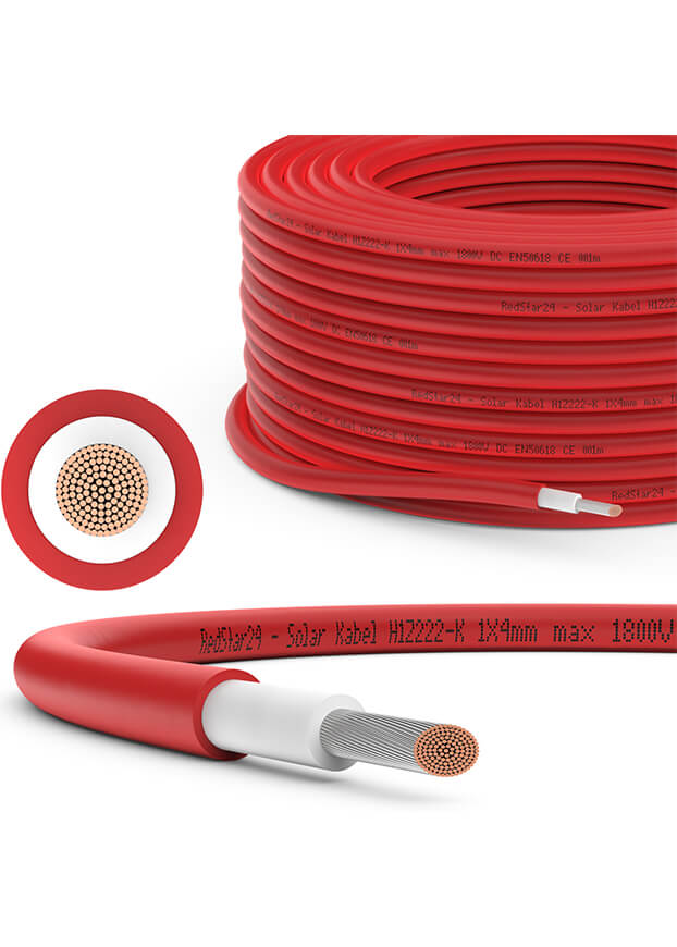 Solarkabel 6mm2 rot - 100m